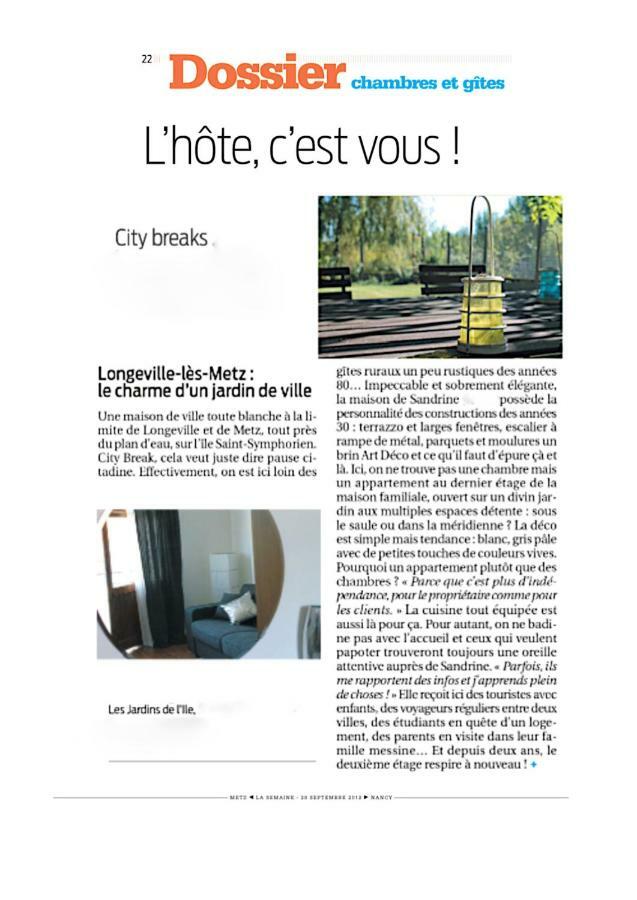 Les Jardins De L'Ile Apartman Longeville-les-Metz Kültér fotó